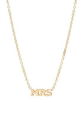 Zoe Chicco 14K Yellow Gold Tiny "MRS" Necklace